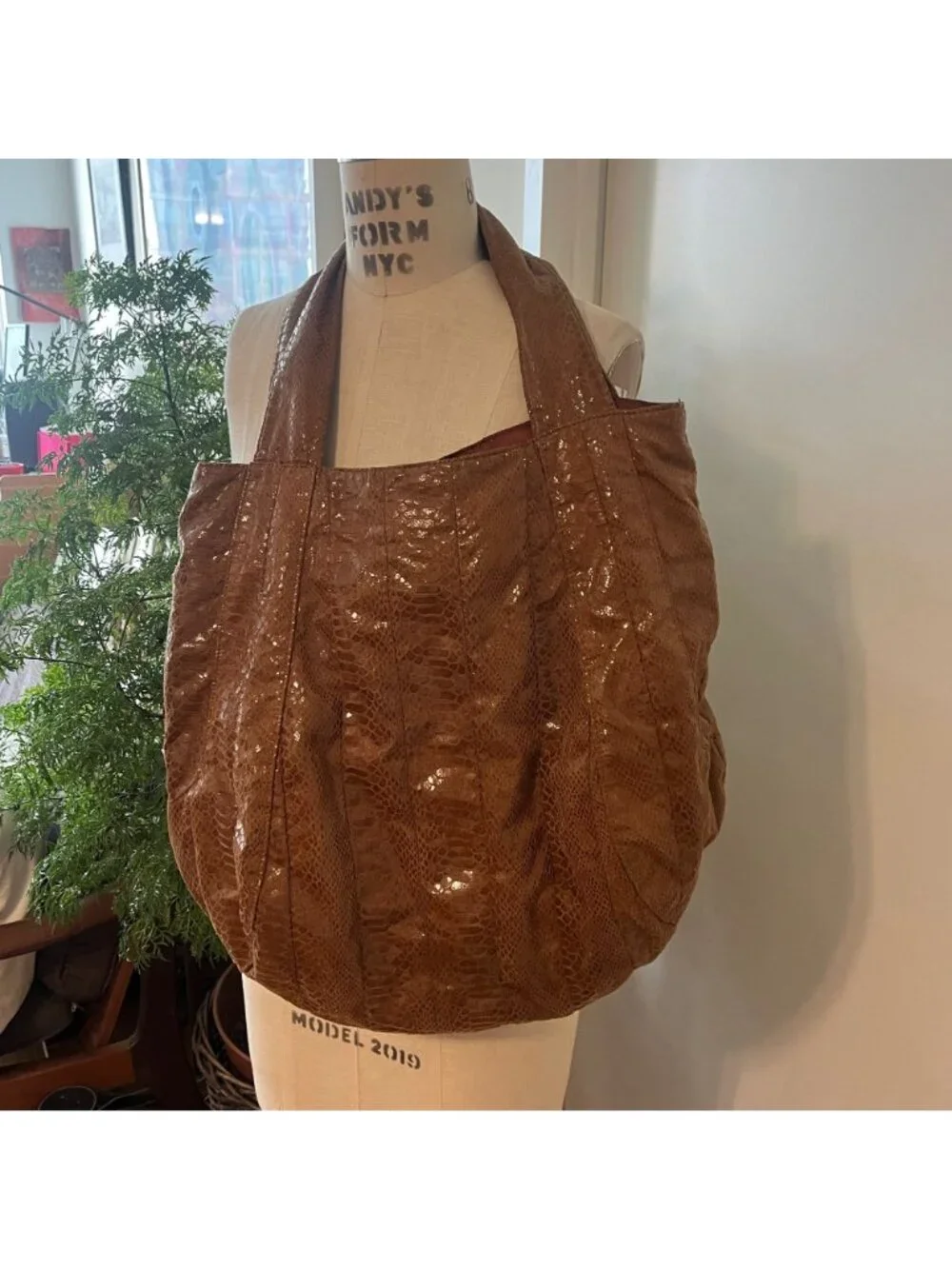 Vintage‎ SABINA Leather Snakeskin Hobo